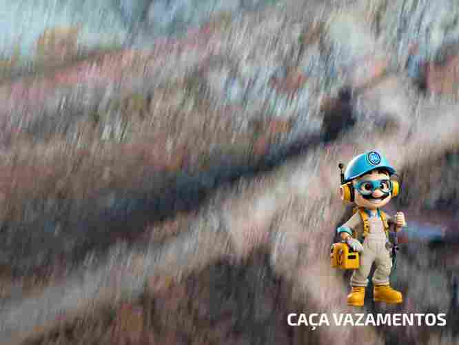 Detecção de vazamento de água da Sabesp em cano de cobre, ferro e PVC